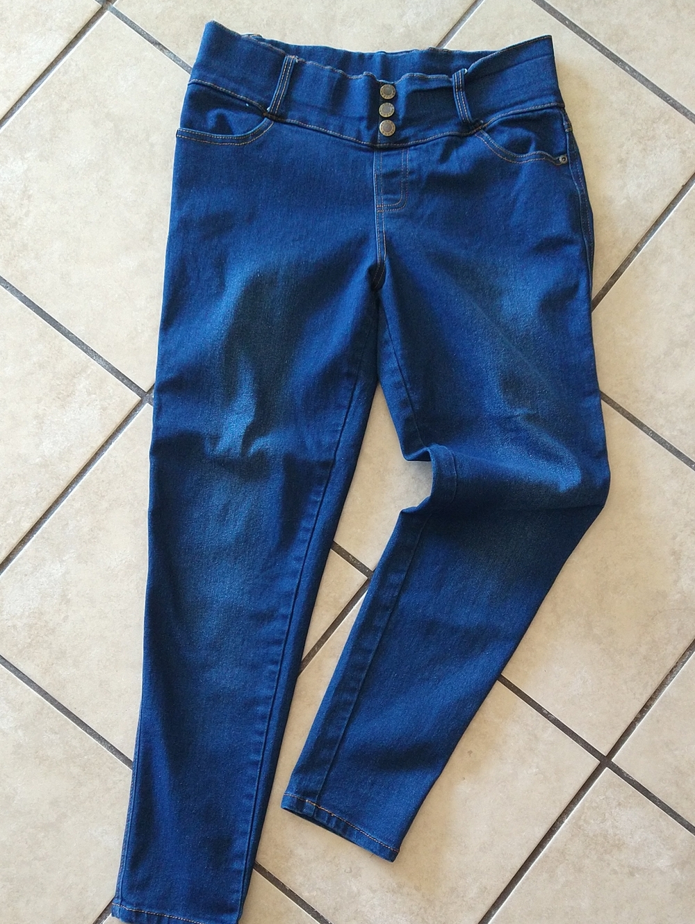 JVINI Women's Dark Blue High-Rise Stretch Jeggings